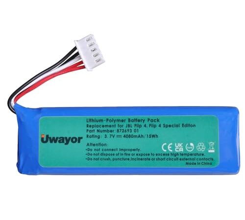 Uwayor JBL Flip 4 4080 mAh Batteria di ricambio per JBL Flip 4, Filp 4 Special Edlton altoparlante Bluetooth 872693 01, 3,7 V JBL Flip 4 batteria con strumento di installazione